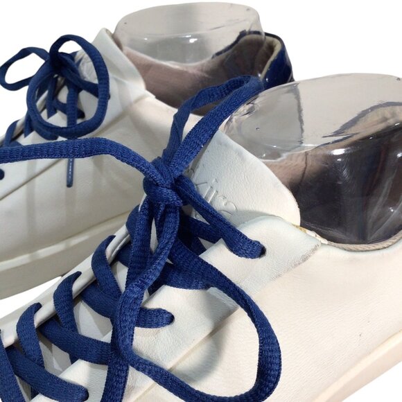 PAKIRA GOLF Diva Dundee Golf Shoes 9.5 WHT Calf Leather Navy Embossed Croc Heel - Picture 9 of 10